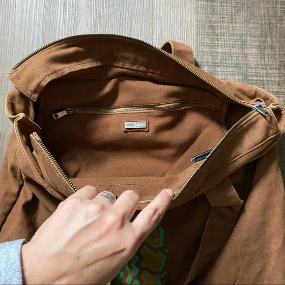Vintage Y2K Marc Jacobs Brown & Green Canvas Tote Bag - Picture 5 of 11